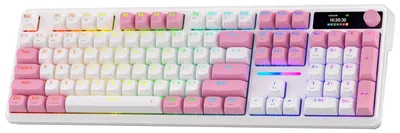 Productafbeelding van Gaming Toetsenbord Draadloos Roze RGB - Mechanisch 104 Toetsen PBT