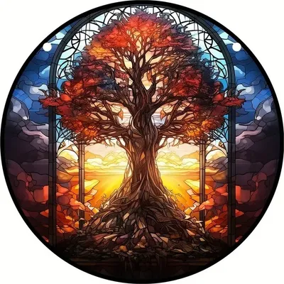 Produktbild von Sonnenfänger Tree of Life/Typ45/L – Buntglasfenster KP32329