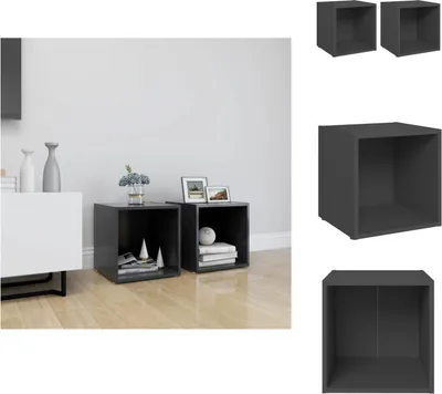 Produktbild von vidaXL TV-Schränke 2 Stk. Grau 37x35x37 cm Holzwerkstoff -  TV-Möbel