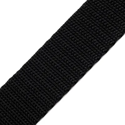 50m PP Gurtband, Polyester, 1,3mm stark, schwarz