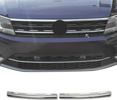 Produktbild von Kühlergrill Leisten Grillleisten für VW Tiguan 2016-2020 Edelstahl Silber 2tlg