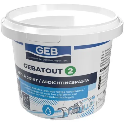 Produktbild von GEB Gebatout 2 Dichtungsmasse, 500 g Dose, Trinkwassergeeignet, Für Metallgewinde, Bis 135°C, 200 bar