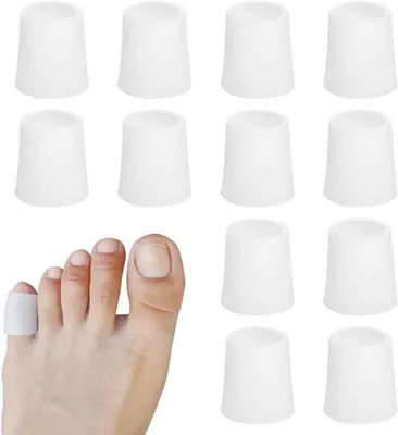 Immagine prodotto di Protezioni in silicone per le dita dei piedi (12 pezzi) con gel per le dita più piccole | Alleviano il dolore, offrono protezione e separano le dita | Ideali per gli sport che coinvolgono le dita e per una protezione confortevole