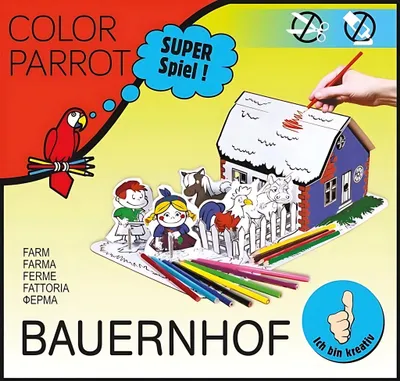 Produktbild von Bastelhaus Bauernhof zum Bemalen und Zusammenbauen