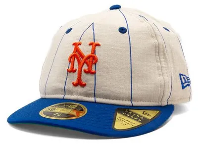Obrázok produktu pre Čiapka New Era - MLB Retro Linen s pruhmi, model 59FIFTY Retro, s logom NY Mets, v tímových farbách