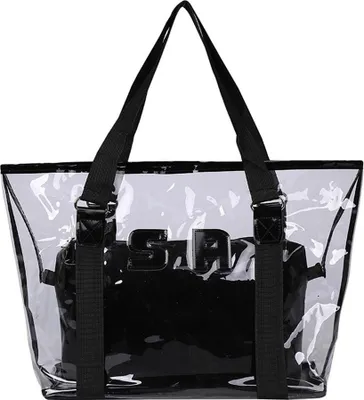 Produktbild von Frauen Mädchen Transparent Brief PVC Schulter Taschen Tragetaschen Luxus Handtaschen
