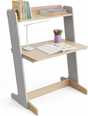 Imagen del producto de Escritorio infantil con altura ajustable y estante, 83 cm