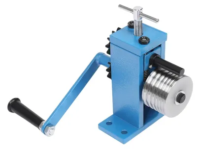 Produktbild von Schmuck-Biegemaschine - Ring- und Ohrringpresse - 6 runde Nuten 1–6 mm - Tischmodell - Manuelle Handpresse - Blau