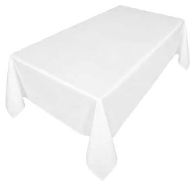 Image de Nappe blanche en coton 100%, dimensions 120 x 200 cm