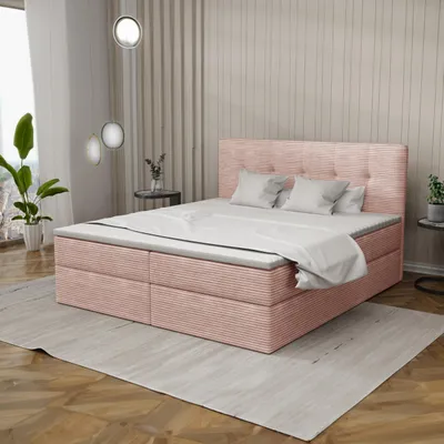 Produktbild von Boxspringbett 200x200cm mit Bettkasten - Bett mit Matratze und 2 Bettkästen - Schlafzimmerbett mit Topper - Bequem Doppelbett Holly Poso52