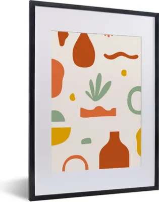 Produktbild von MuchoWow® Gerahmtes Poster Sommer - Pflanzen - Vase 30x40 cm - Poster mit Schwarzem Bilderrahmen Wandposter Rahmen Foto Bilder - Wandposter Schlafzimmer