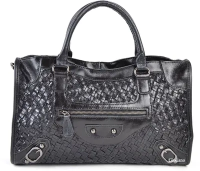 Immagine prodotto di Borsa a mano in pelle Giuliano Liorah - Intrecciata - Prodotta in Italia - Da donna - Nera