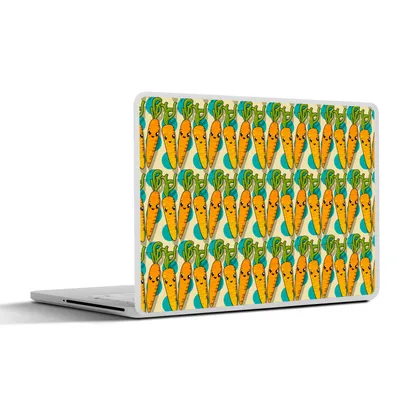 Produktbild von MuchoWow® Laptop Aufkleber Sticker Cover Muster - Lebensmittel - Karotte 36.5x27.5 cm - Laptop-Sticker