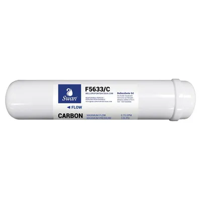 Immagine prodotto di Filtro acqua in linea Swan a carboni attivi da 12 pollici per osmosi inversa, sistema di filtraggio, attacco da ¼" di pollice (6,35 mm)
