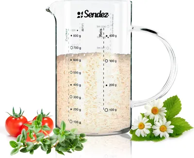 Produktbild von Sendez® Messbecher 1L aus Borosikatglass Messkanne Dosierhilfe Literbecher Küchenhelfer Messbehälter