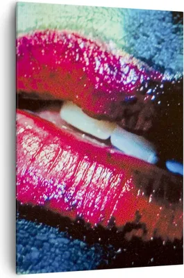 Produktbild von Bild auf Leinwand - Leinwandbild - Einteilig - Lippen Gesicht Frau - 70x100cm - Wand Bild - Wanddeko - Wandbilder - Leinwanddruck - Wanddekoration - Leinwand bilder - Wandbild - PA70x100-0231