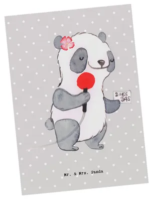 Produktbild von Mr. & Mrs. Panda Postkarte Pressesprecherin Herz - Grau Pastell - Geschenk, Ansichtskarte, Postkarten, Ansichtskarten, bildkarte, Grußkarte