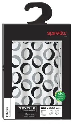Immagine prodotto di Spirella 7610583151841, motivo decorativo, anello, poliestere, nero, grigio, bianco, 30 °C, 1800 mm