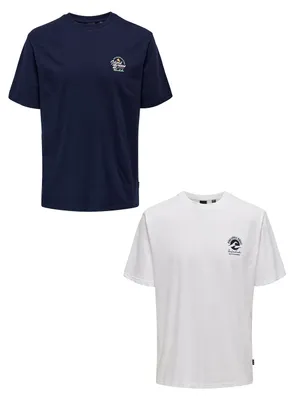 Produktbild von ONLY & SONS T-Shirt 2er-Set Kurzarm Rundhals Basic Baumwolle Shirt Größe: XXL