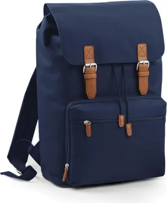 Produktbild von BagBase BG613 | Vintage Laptop Backpack / Rucksasck | 30 x 46 x 17 cm - Farbe: French Navy - Größe: 30 x 46 x 17 cm