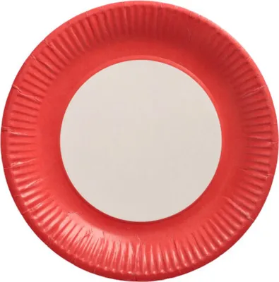 Produktbild von Papstar Teller Pappe rund rot D:23cm