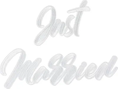 Produktbild von Bügelbild Schriftzug Just Married 30x18cm Weiß