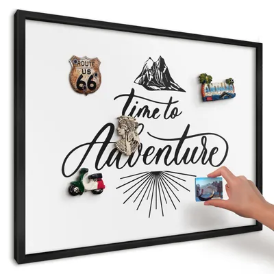 Produktbild von Magnettafel 70x50 cm mit schwarzem Rahmen - Magnetische Metalltafel, Magnetpinnwand zur Wandmontage für Wohnzimmer, Küche, Flur, Kinderzimmer und Büro - Die Reise der Entdeckung