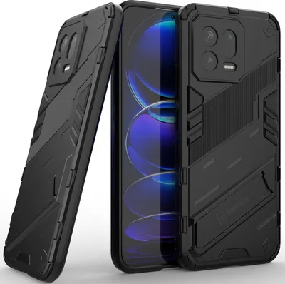 Produktbild von Armor Hülle für Xiaomi 13, Hybrid PC TPU Bumper Stoßfestes Schutzhülle mit Standfunktion Schwarz