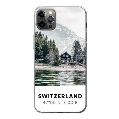 Produktbild von MuchoWow® Handyhülle Schutzhülle Hülle für iPhone 13 Pro Max Schweiz - Berg - Chalet Silikon Softcase Handy Hülle - Mobiltelefon