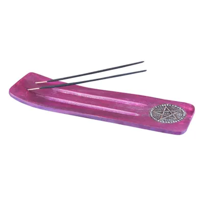 Produktbild von Räucherstäbchenhalter - Purple Pentagram superbreit aus Holz