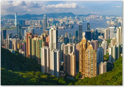 Produktbild von Tulup® Leinwandbild - 100x70 cm - Wandkunst - Drucke auf Leinwand - Leinwanddruck  - Sehenswürdigkeiten & Architektur - Mehrfarbig - Hongkong-Panorama