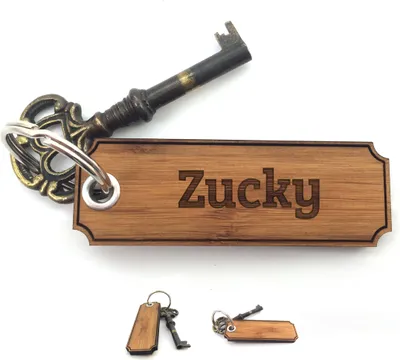 Produktbild von Mr. & Mrs. Panda Schlüssel Anhänger Zucky - Bambus - Geschenk, schutzengel, Geschenke, Glücksbringer, Gravur, schlüsselhänger, tasche, Schenken, Taschenanhänger