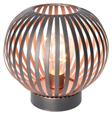 Produktbild von Solight Runde Metalllaterne mit Mikro-LED-Lampe, warmweiß, Kupfer, 3xAA, 19 cm WO3102