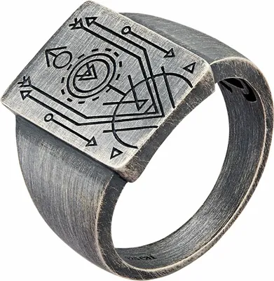 Produktbild von cai Ring 925 Silber Siegelring matt oxidiert Tattoo Motiv