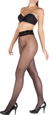 Produktbild von Giulia Hüftstrumpfhose mit Spitzenabschlußbund Impresso 20 Den Schwarz S