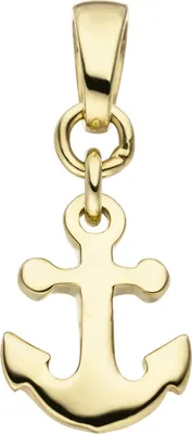 Produktbild von Anhänger für Kinder Goldanhänger, Anker Yachtanker aus 375 Gold Gelbgold