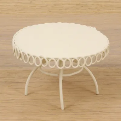 Produktbild von Minigarten Tisch Deko weiß Metall Höhe 5 cm