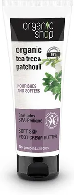 Obrázek produktu pro Organic Shop Organic Tea Tree & Patchouli krém na nohy - máslo, 75 ml