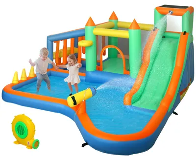 Produktbild von AIYAPLAY Hüpfburg mit Gebläse, für 3-8 Jahre, 360 x 315 x 195 cm, Bunt