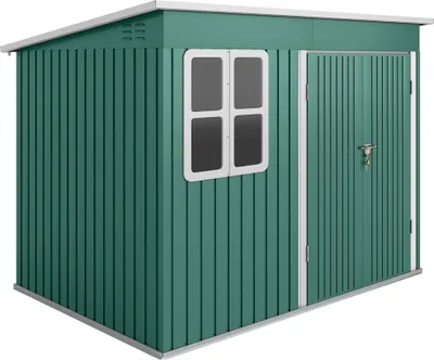 Immagine prodotto di Capanno da giardino in metallo, finestra, porta larga, 260x177x190 cm