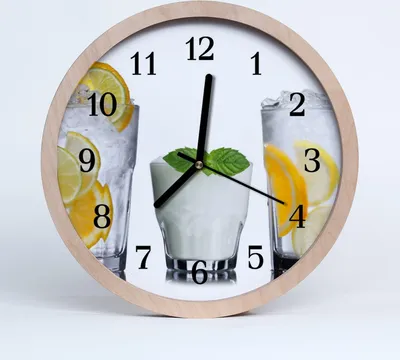 Produktbild von Holzuhr 30fi cm wanduhr - Zitrone Obst