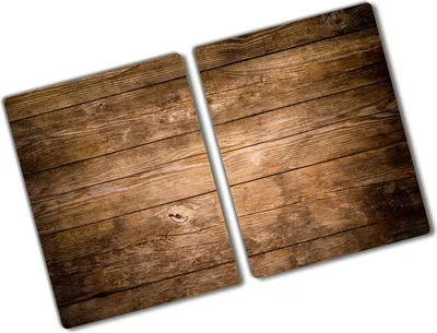 Produktbild von Tulup Glas Herdabdeckplatte - 2x40x52 cm - Glaskeramikkochfeld-Abdeckung Spritzschutz Glasabdeckplatte Kochplattenabdeckung und Schneidebrett - Zweiteilig - Sonstige - Holz - Braun