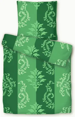 Produktbild von JACK Teddy Flausch Plüsch Bettwäsche 2-tlg. 135x200cm Royal Sleep Majestic Pattern Grün Grau, Farbe:Grün