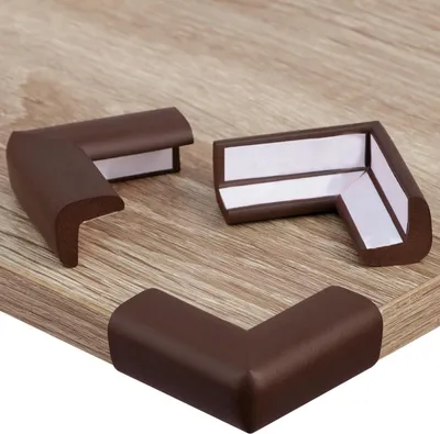 Image de Hoffenbach 12x Protection d'angle Protection d'angle bébé Protection autocollante d'angle de table Protection antichoc pour bébés & enfants Mousse souple Protection d'angle pour table, meubles & coins Corner Protector Marron 12 pièces (paquet de 1) Marron