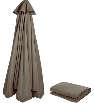 Image de Housse de remplacement pour parasol, diamètre 250 cm, 8 baleines, couleur anthracite, protection UV 80+, imperméable, en polyester
