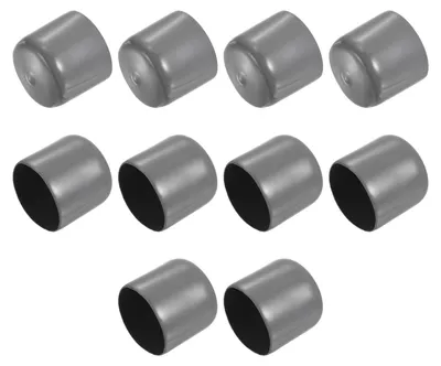Zdjęcie produktu dla 10 sztuk gumowych nakładek, średnica 32 mm, ciemnoszare, do nóżek mebli i rur