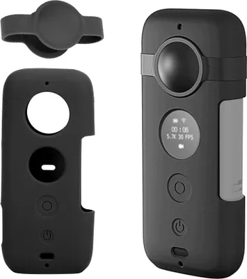 Immagine prodotto di Copertura protettiva in silicone per videocamera sportiva con copertura dell'obiettivo per Insta360 One XBlack
