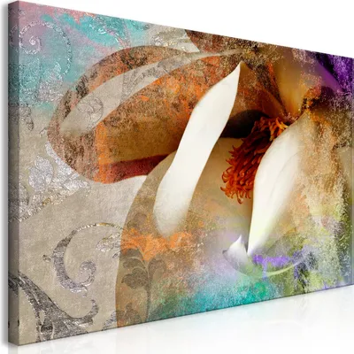 Produktbild von Wandbild Mega XXXL Abstrakt 250x125 cm Einteiliger XXL-Format Kunstdruck zur Selbstmontage Leinwandbilder moderne Bilder DIY Wanddekoration Wohnung Deko Blumen Magnolien Ornament b-C-0598-ak-e