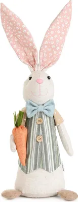 Image de HOMLA KALLE Lapin de Pâques nain debout avec carotte 55 cm