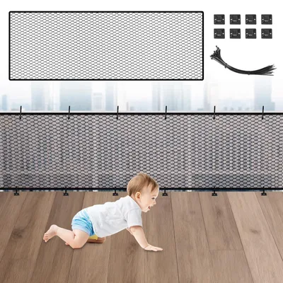 Obrázok produktu pre Bezpečnostná sieť pre deti a domáce zvieratá (300 x 90 cm, čierna)